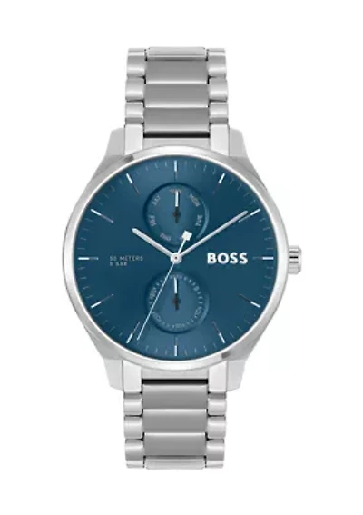 Tyler Silver Bracelet Blue Dial Watch