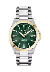 Strike Silver Bracelet Green Dial Watch