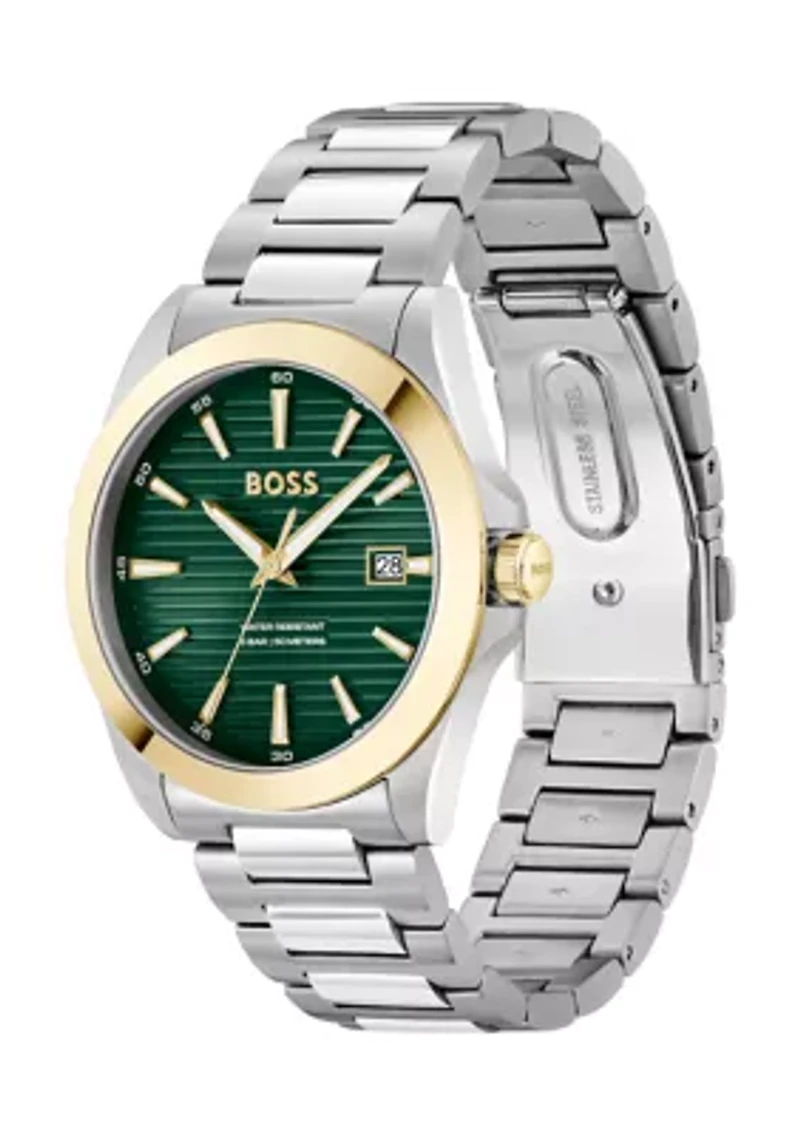 Strike Silver Bracelet Green Dial Watch