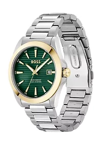 Strike Silver Bracelet Green Dial Watch