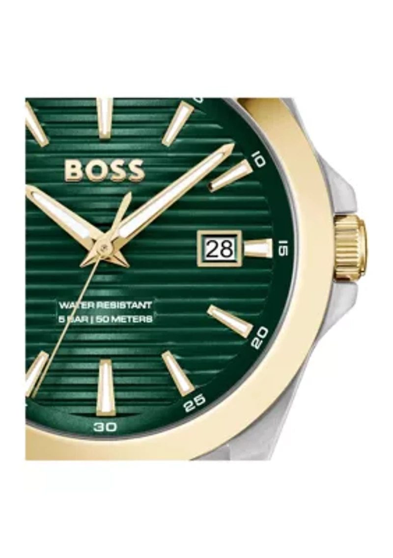 Strike Silver Bracelet Green Dial Watch