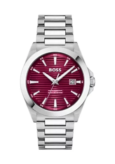 Strike Silver Bracelet Red Dial Watch