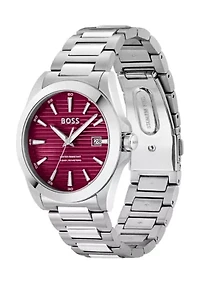 Strike Silver Bracelet Red Dial Watch