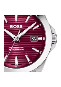 Strike Silver Bracelet Red Dial Watch