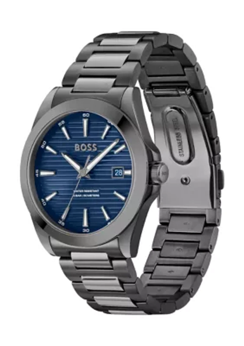 Strike Black Bracelet Blue Dial Watch