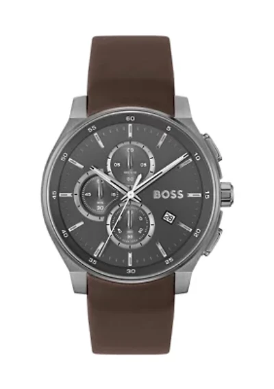 Peak Brown Strap Gray Dial Watch