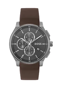Peak Brown Strap Gray Dial Watch