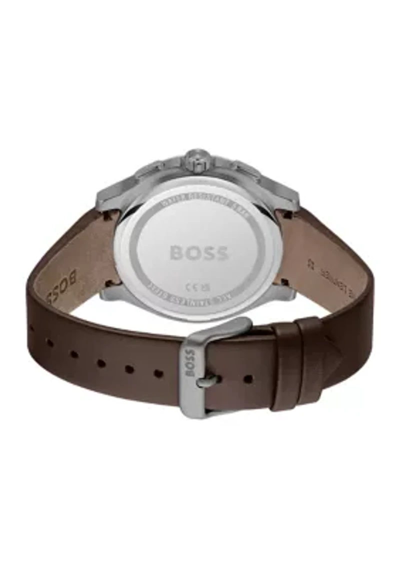 Peak Brown Strap Gray Dial Watch