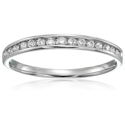 1/5 ct. t.w. Diamond Wedding Band Half Eternity 10K White Gold