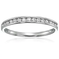 1/5 ct. t.w. Diamond Wedding Band Half Eternity 10K White Gold
