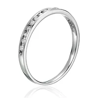 1/5 ct. t.w. Diamond Wedding Band Half Eternity 10K White Gold