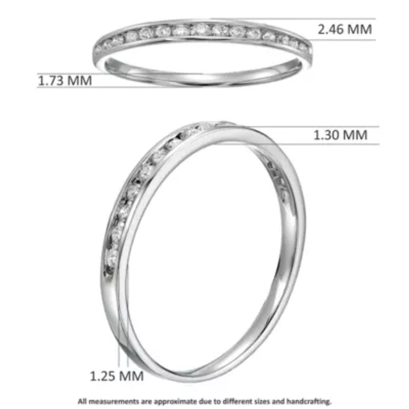 1/5 ct. t.w. Diamond Wedding Band Half Eternity 10K White Gold