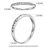 1/5 ct. t.w. Diamond Wedding Band Half Eternity 10K White Gold