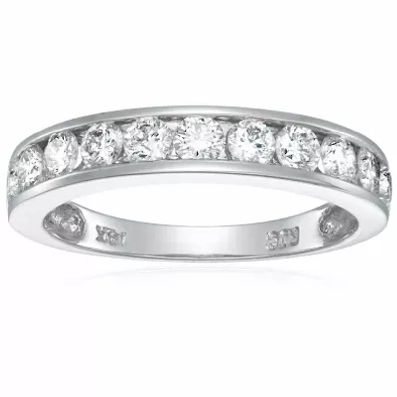 ct. t.w. Diamond Wedding Band Half Eternity 14K White Gold