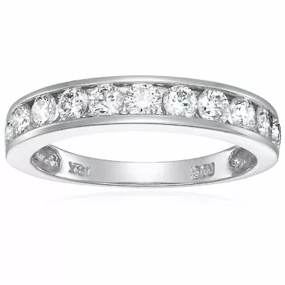ct. t.w. Diamond Wedding Band Half Eternity 14K White Gold