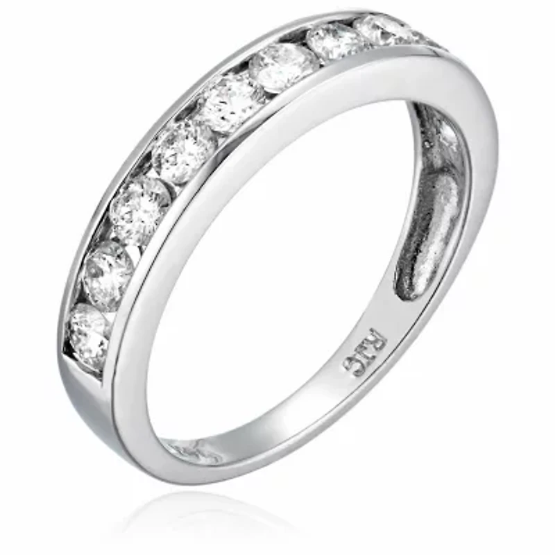 ct. t.w. Diamond Wedding Band Half Eternity 14K White Gold