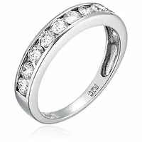 ct. t.w. Diamond Wedding Band Half Eternity 14K White Gold