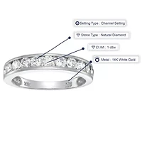 ct. t.w. Diamond Wedding Band Half Eternity 14K White Gold