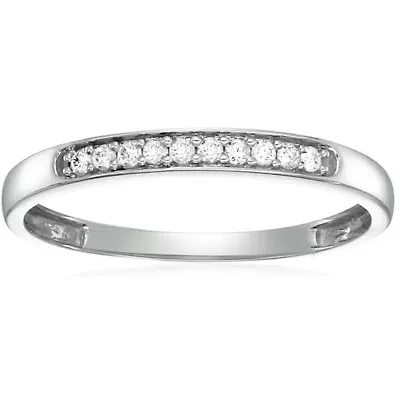 1/10 ct. t.w. Diamond Wedding Band 10K White Gold