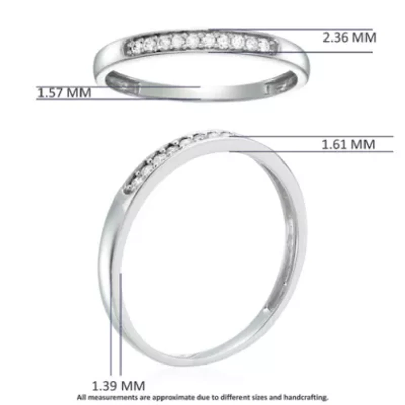 1/10 ct. t.w. Diamond Wedding Band 10K White Gold