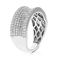 Lab Created 1 ct. t.w. Grown Diamond Wedding Band Half Eternity Ring Sterling Silver