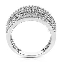 Lab Created 1 ct. t.w. Grown Diamond Wedding Band Half Eternity Ring Sterling Silver