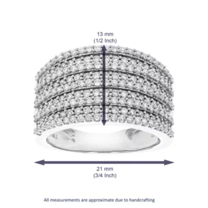 Lab Created 1 ct. t.w. Grown Diamond Wedding Band Half Eternity Ring Sterling Silver