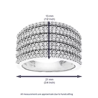 Lab Created 1 ct. t.w. Grown Diamond Wedding Band Half Eternity Ring Sterling Silver