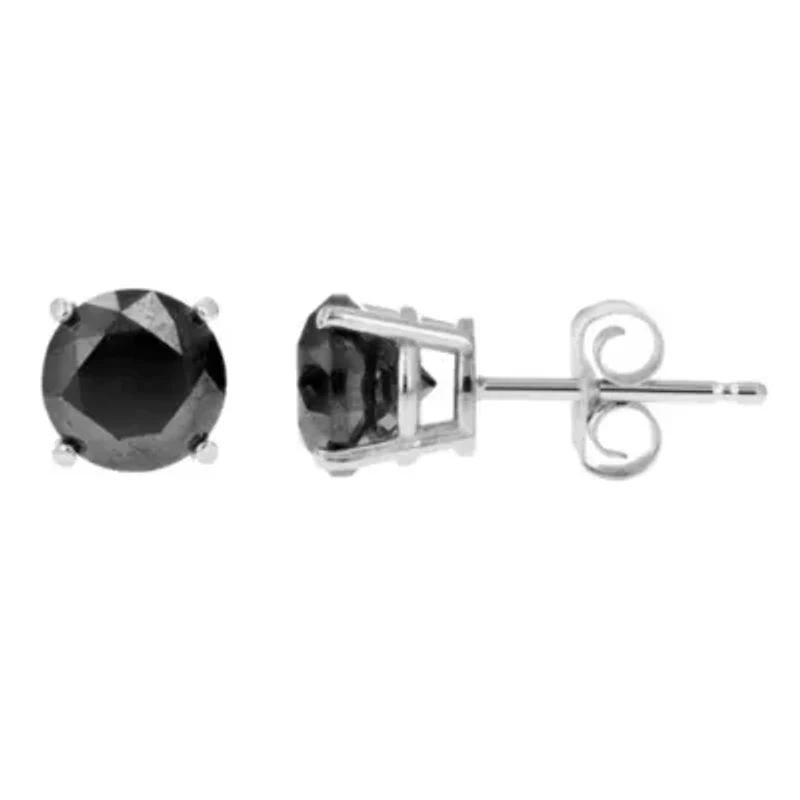 1 ct. t.w. Black Diamond Stud Earrings 14K White Gold