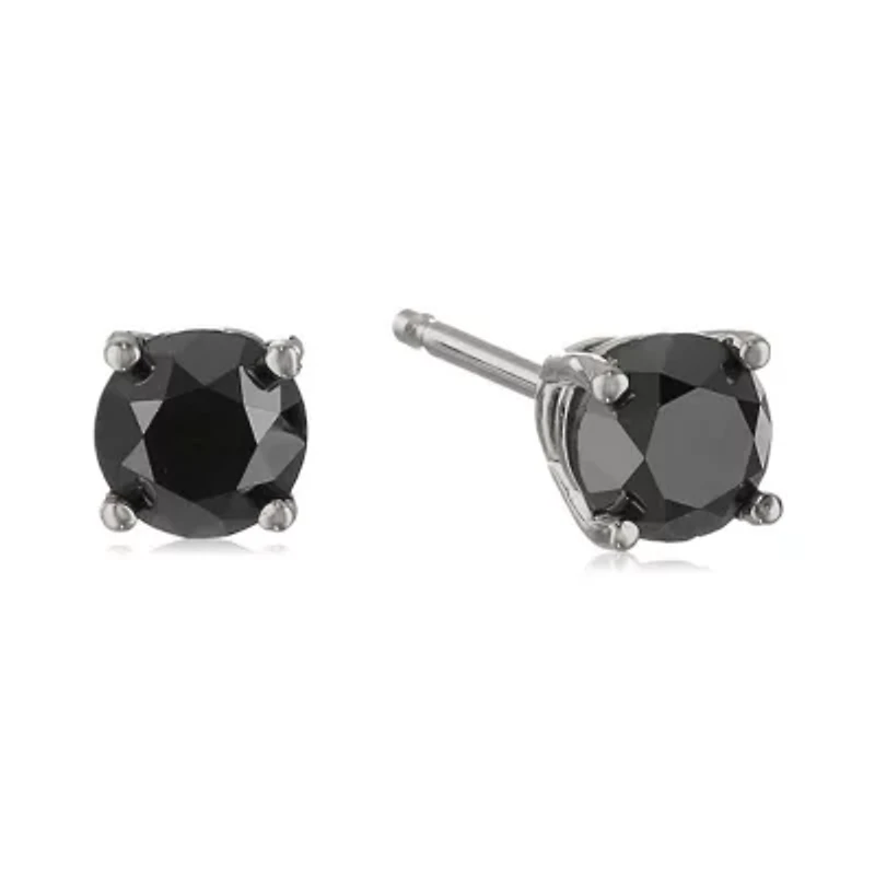 1 ct. t.w. Black Diamond Stud Earrings 14K White Gold