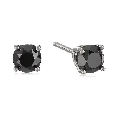 1 ct. t.w. Black Diamond Stud Earrings 14K White Gold