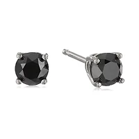 1 ct. t.w. Black Diamond Stud Earrings 14K White Gold