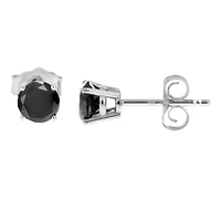 1 ct. t.w. Black Diamond Stud Earrings 14K White Gold