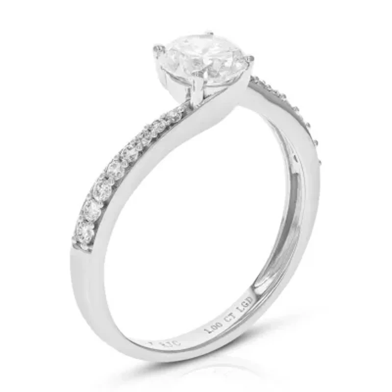 Lab Created 1 ct. t.w. Engagement Ring 14K White Gold