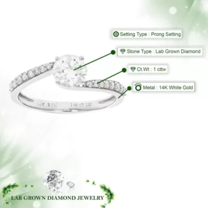 Lab Created 1 ct. t.w. Engagement Ring 14K White Gold
