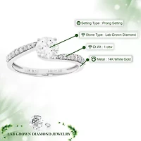 Lab Created 1 ct. t.w. Engagement Ring 14K White Gold