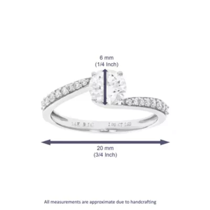 Lab Created 1 ct. t.w. Engagement Ring 14K White Gold