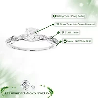 Lab Created 1 ct. t.w. Engagement Ring 14K White Gold
