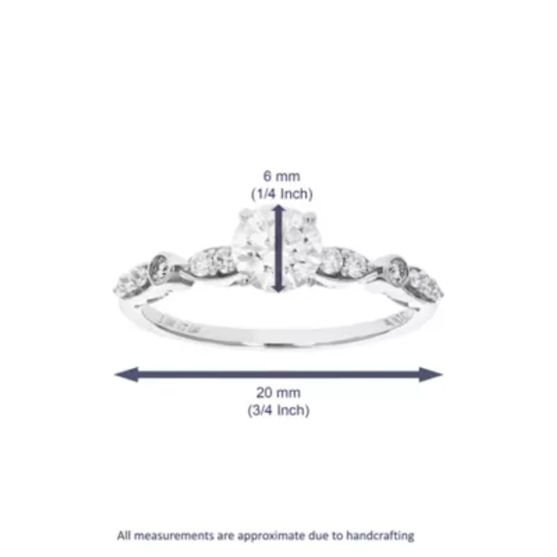 Lab Created 1 ct. t.w. Engagement Ring 14K White Gold