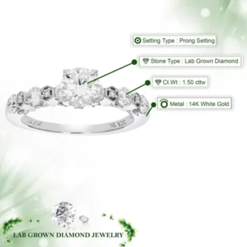 Lab Created ct. t.w. Engagement Ring 14K White Gold