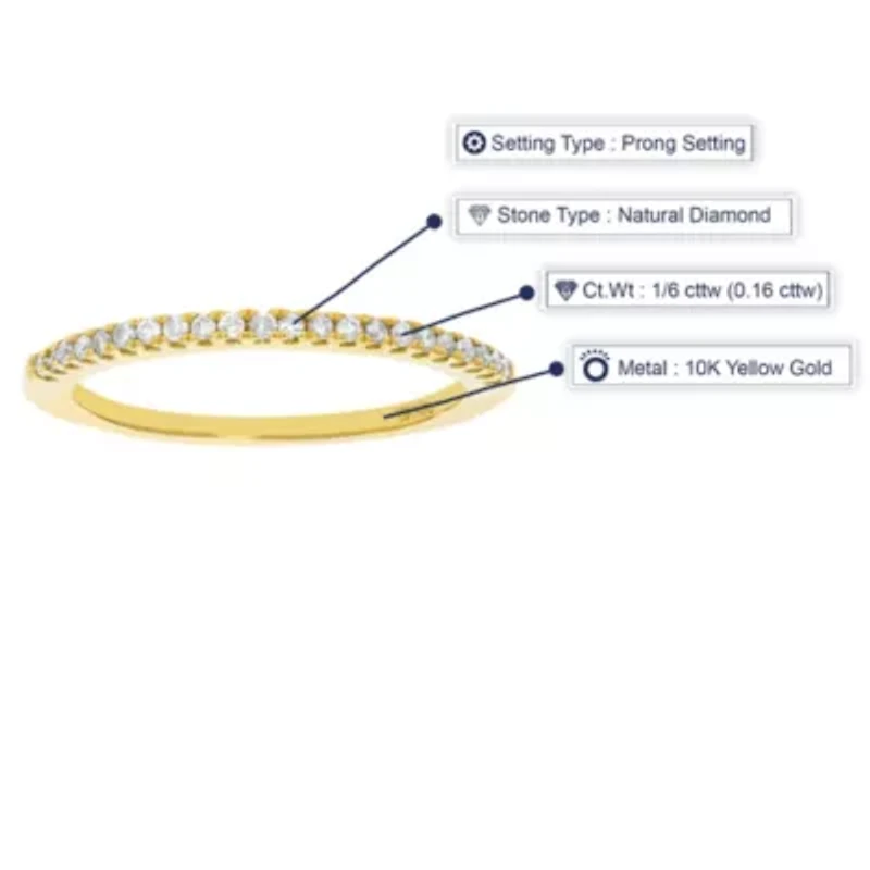 1/ ct. t.w. Diamond Wedding Band 10K Yellow Gold