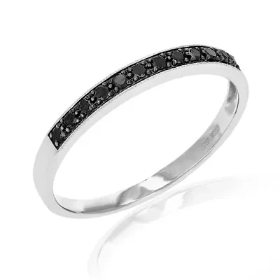 1/ ct. t.w. Black Diamond Wedding Band 925 Sterling Silver
