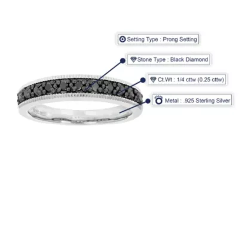 1/ ct. t.w. Diamond Wedding Band 925 Sterling Silver