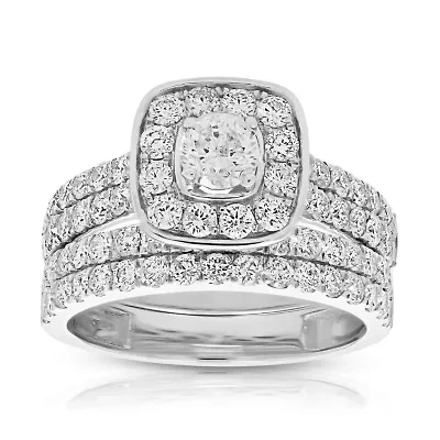 ct. t.w. Diamond Bridal Set 14K White Gold