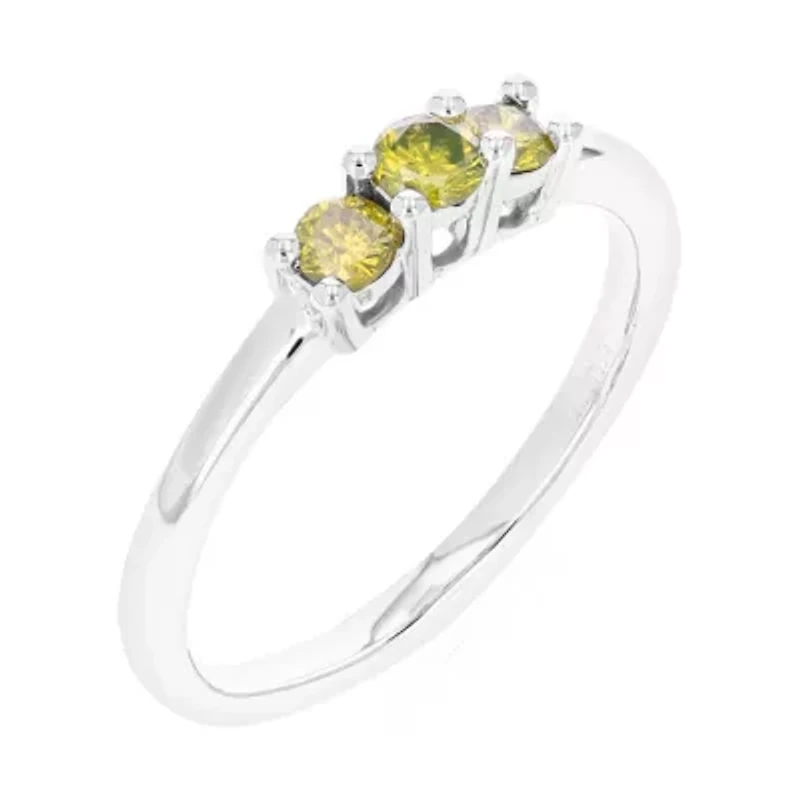 1/3 ct. t.w. Yellow Diamond Engagement Ring 925 Sterling Silver