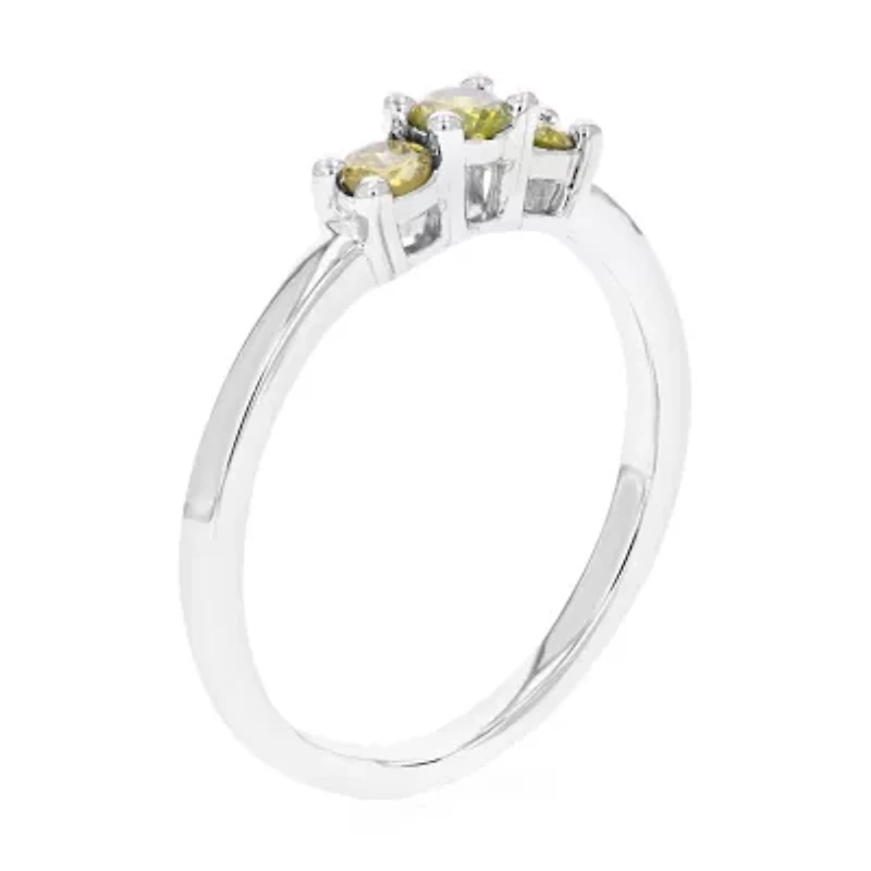 1/3 ct. t.w. Yellow Diamond Engagement Ring 925 Sterling Silver