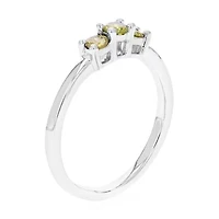 1/3 ct. t.w. Yellow Diamond Engagement Ring 925 Sterling Silver