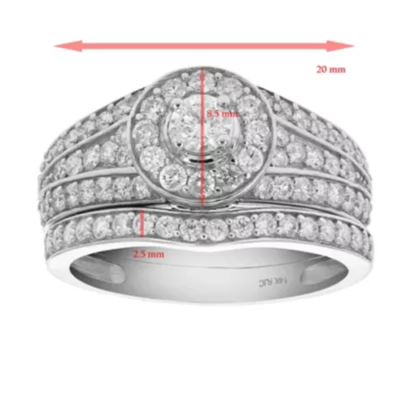 1 ct. t.w. Diamond Bridal Set 14K White Gold