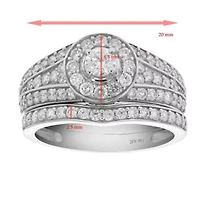 1 ct. t.w. Diamond Bridal Set 14K White Gold