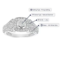 1 ct. t.w. Diamond Engagement Ring 14K White Gold
